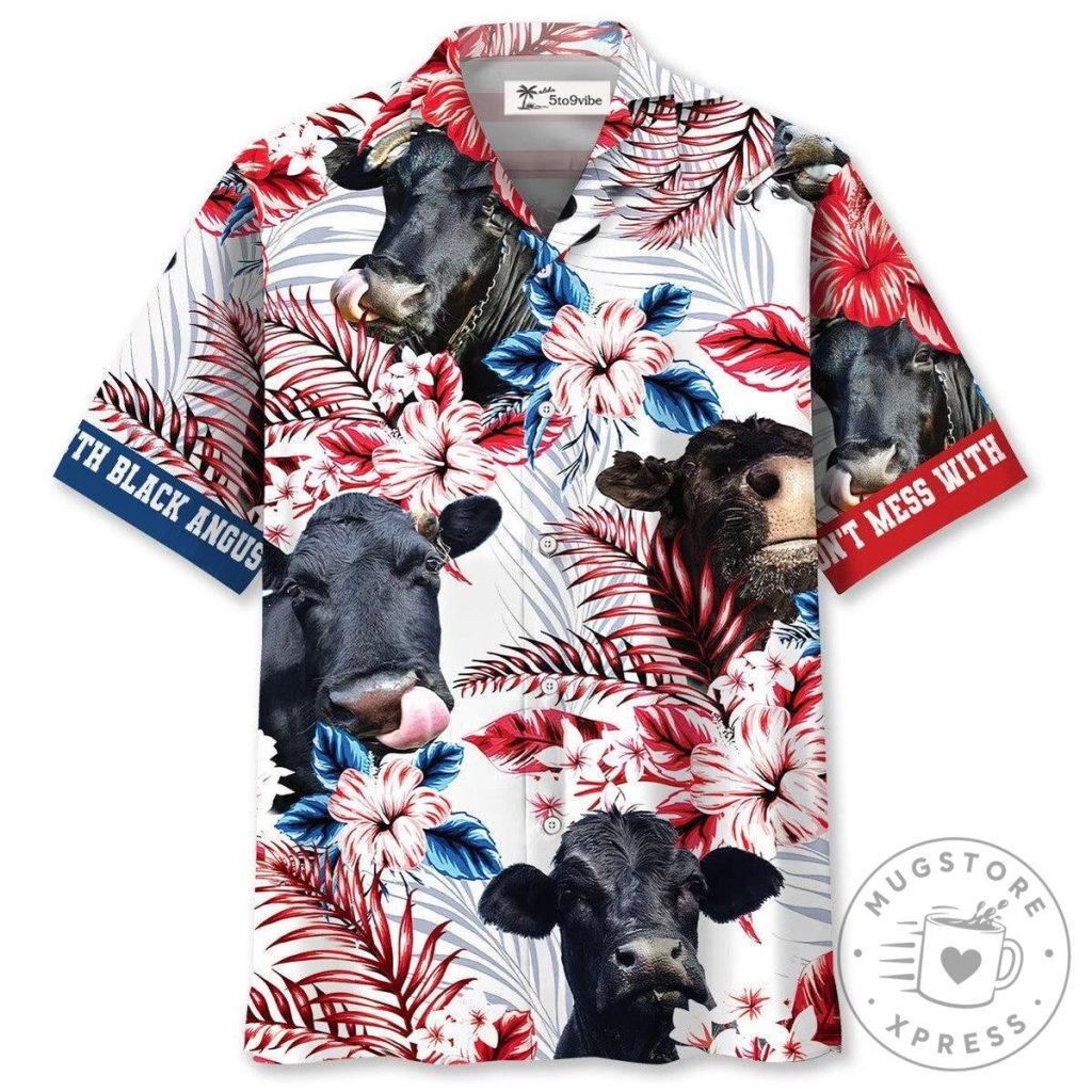 Black Angus Cow Tropical Hawaiian Shirt for Men and Women 3 Black Angus Cow Tropical Hawaiian Shirt for Men and Women