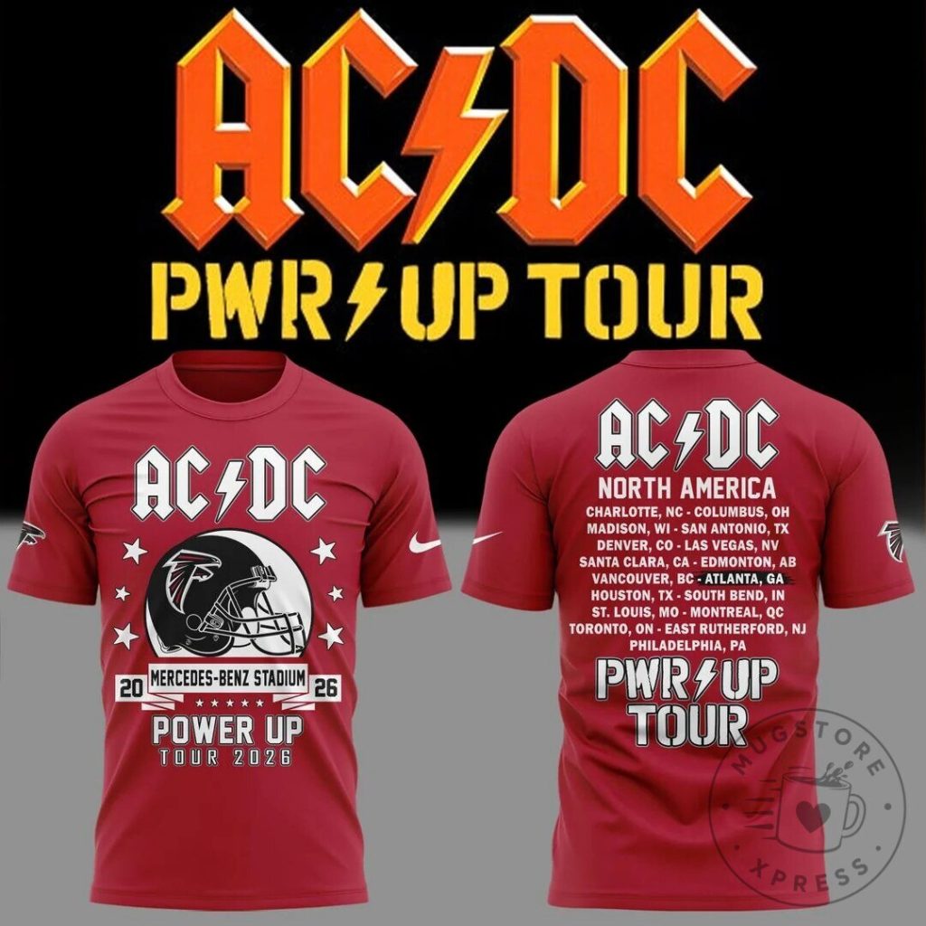 2026 Concert T-Shirt for AC/DC Power Up Tour - Atlanta Falcons 16 2026 Concert T-Shirt for AC/DC Power Up Tour - Atlanta Falcons