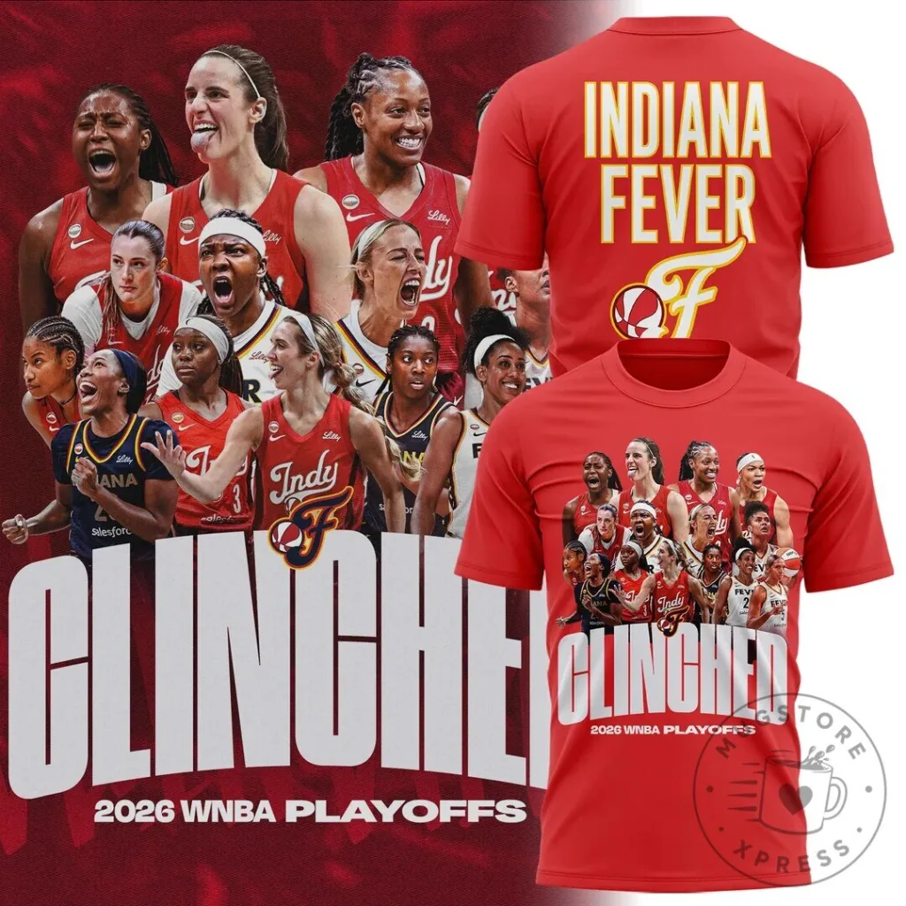 Indiana Fever 2026 WNBA Playoffs Clinched Red T-Shirt