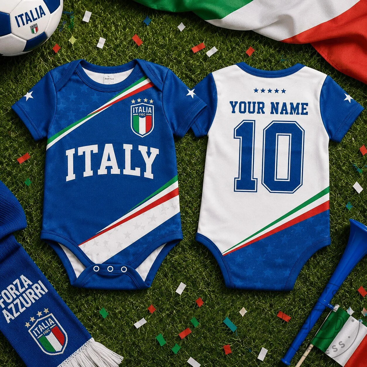 Italy National Football Team Baby Bodysuit Infant Soccer Fan Apparel