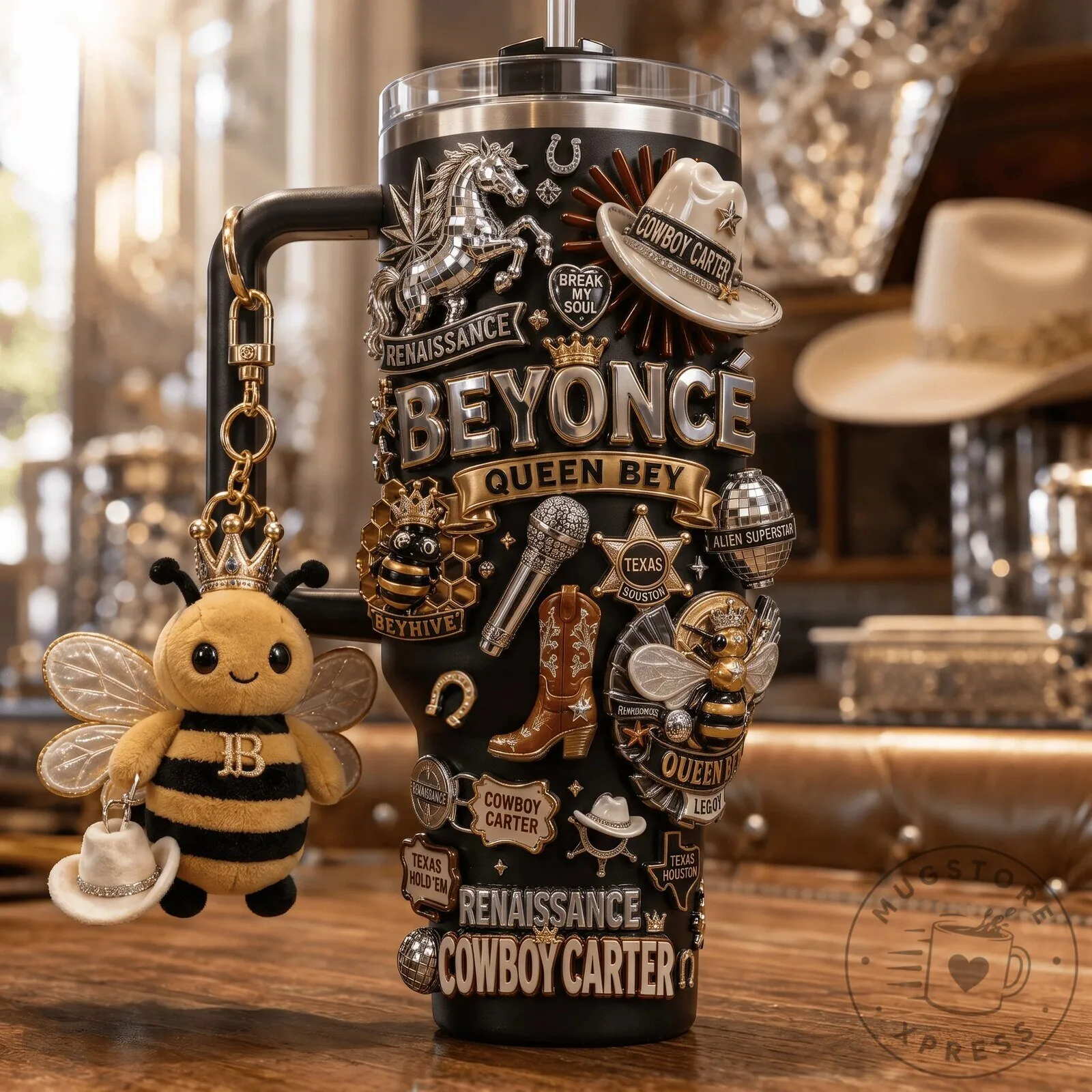 Beyonce Renaissance Cowboy Carter 40oz Stainless Steel Insulated Tumbler with Handle