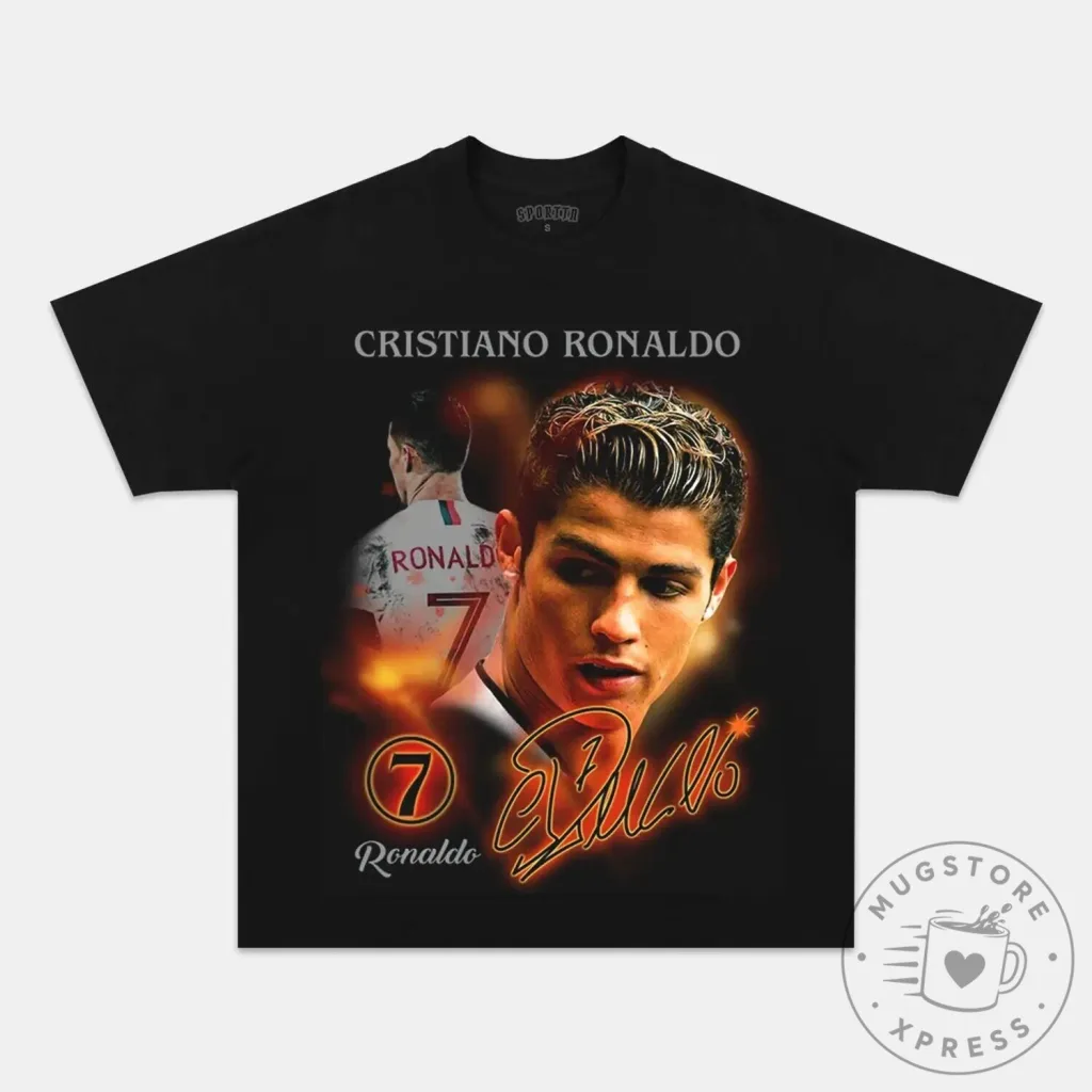 Cristiano Ronaldo Soccer Football Legend Portrait Graphic T-Shirt Cristiano Ronaldo Soccer Football Legend Portrait Graphic T-Shirt