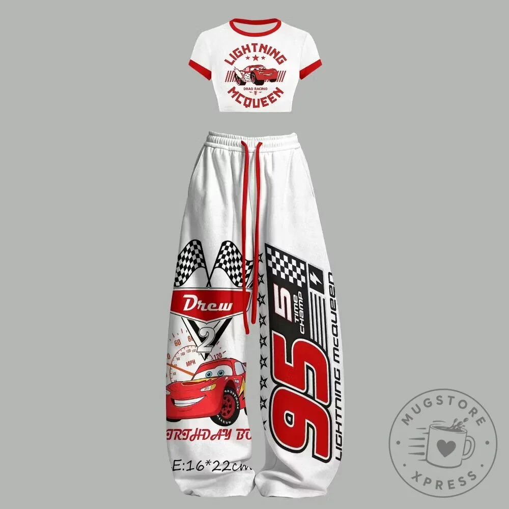 Lightning McQueen Crop Top and Sweatpants Two-Piece Set