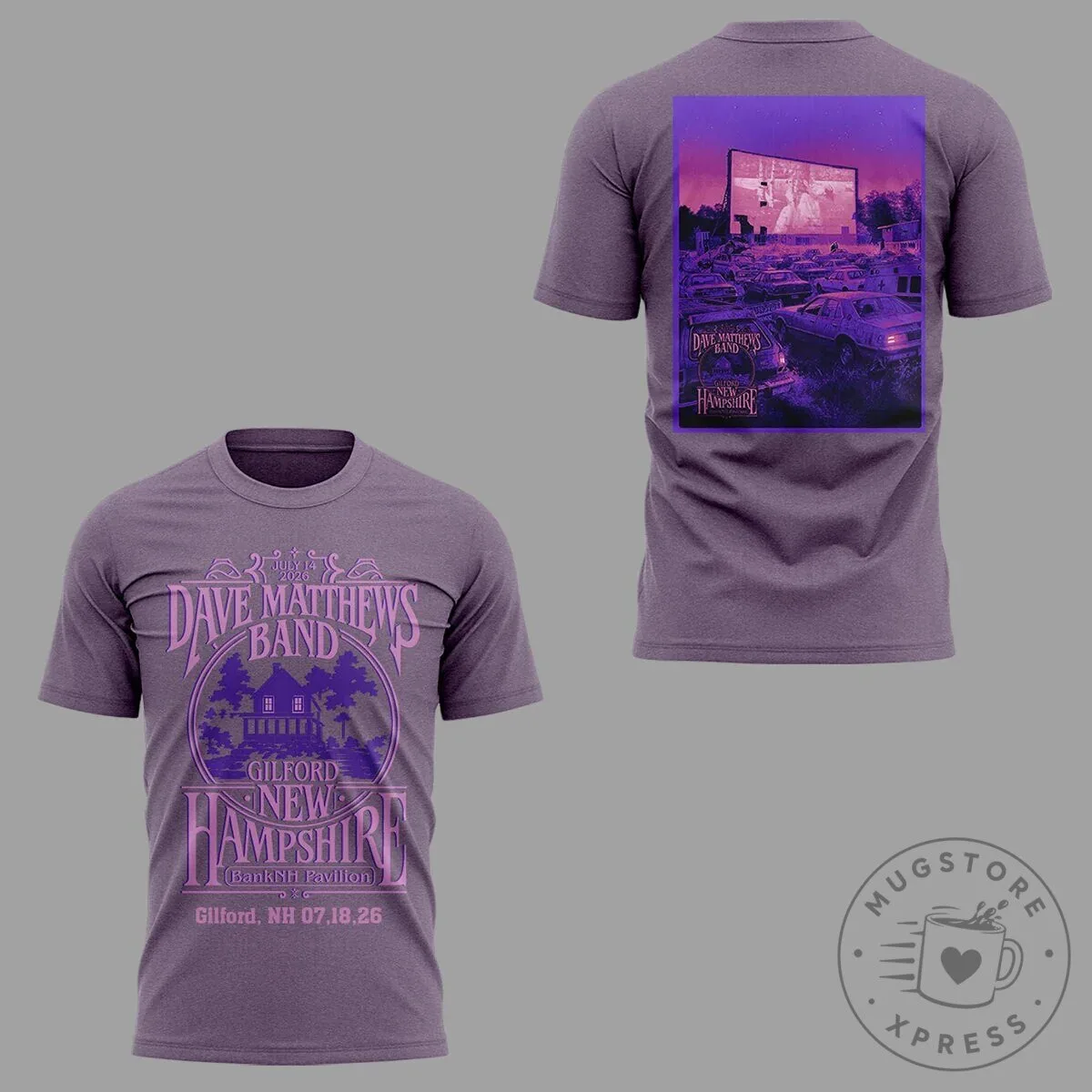 Gilford New Hampshire 2026 Summer Tour Concert T-Shirt for Dave Matthews Band 7 Gilford New Hampshire 2026 Summer Tour Concert T-Shirt for Dave Matthews Band