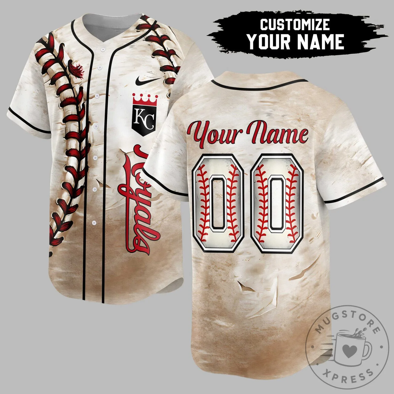 Custom Baseball Jersey with Name and Number for Kansas City Royals Stitch Design