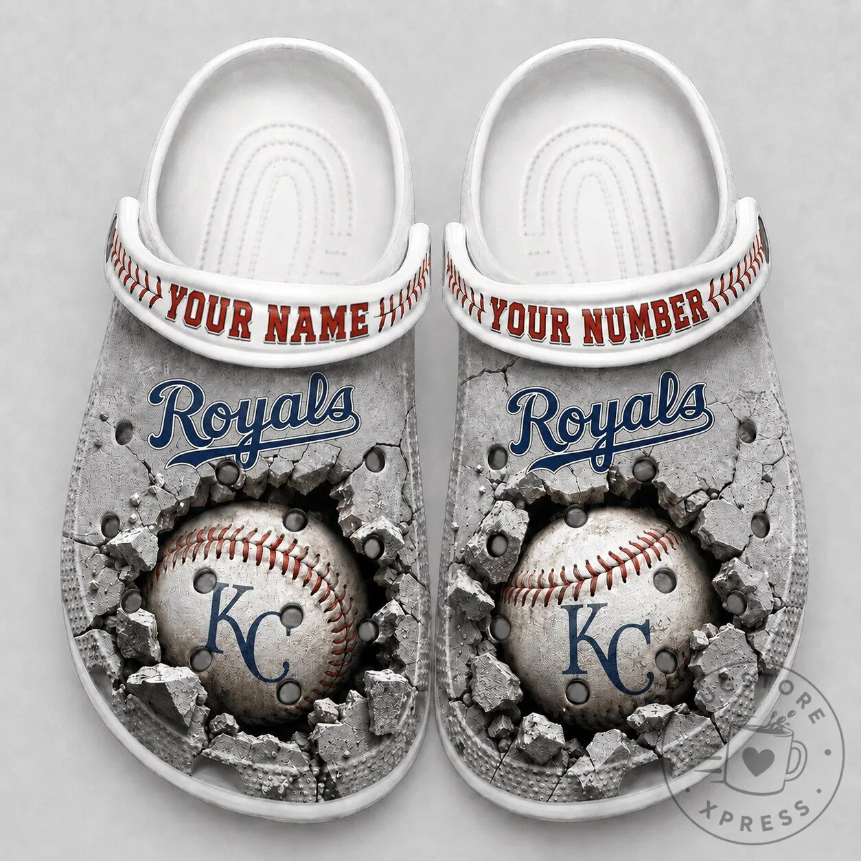 Kansas City Royals Baseball Team Custom Name and Number Clogs
