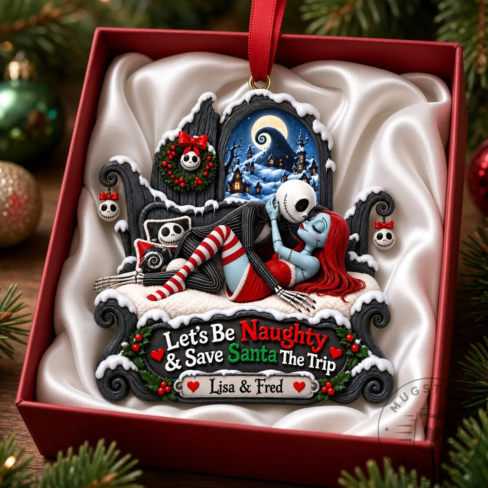Nightmare Before Christmas Jack and Sally Naughty List Ornament 10 Nightmare Before Christmas Jack and Sally Naughty List Ornament