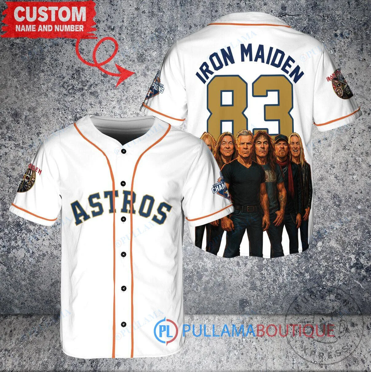 Houston Astros Baseball Iron Maiden Band Custom White Baseball Jersey 2 Houston Astros Baseball Iron Maiden Band Custom White Baseball Jersey