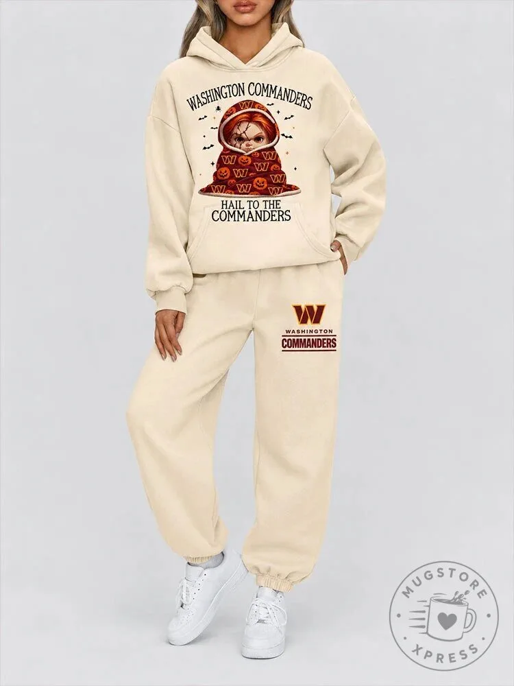 Washington Commanders Chucky Halloween Hail To The Commanders Hoodie Tracksuit