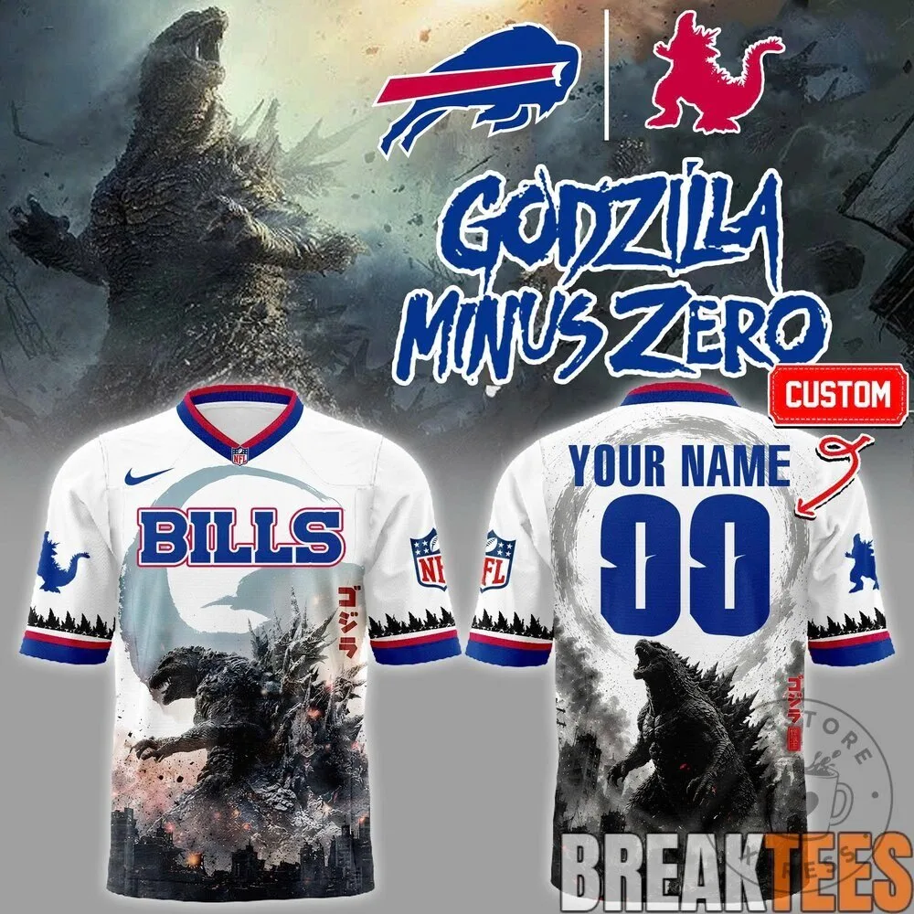 Buffalo Bills Godzilla Minus One King of the Monsters Football Jersey 6 Buffalo Bills Godzilla Minus One King of the Monsters Football Jersey