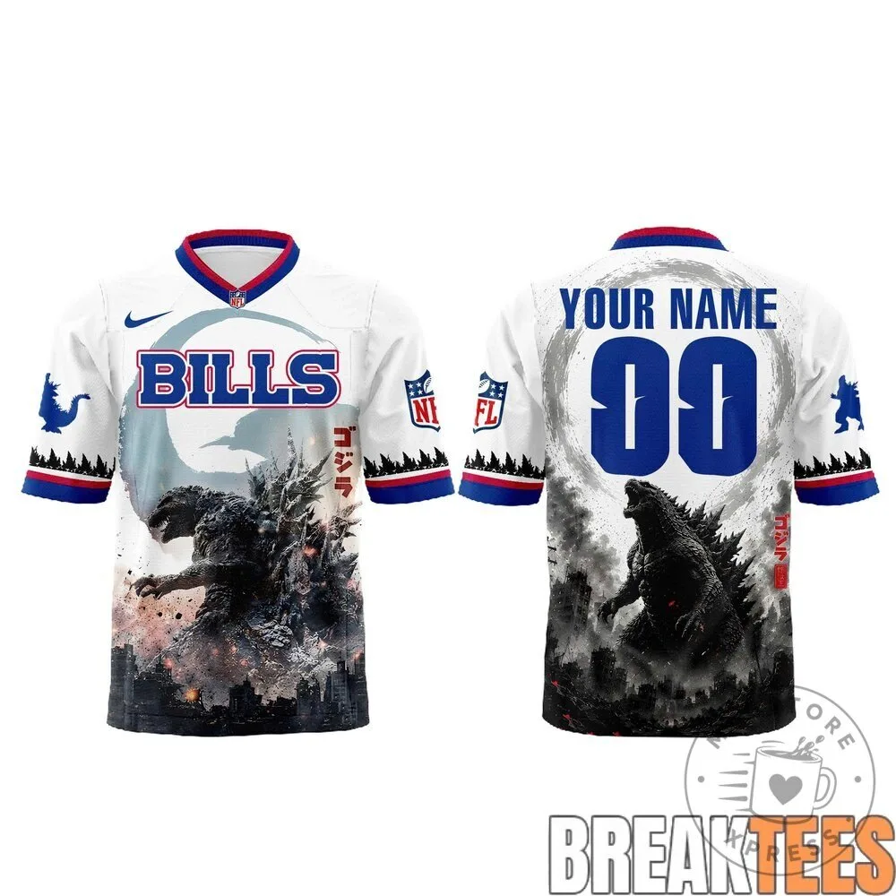 Buffalo Bills Godzilla Minus One King of the Monsters Football Jersey 7 Buffalo Bills Godzilla Minus One King of the Monsters Football Jersey