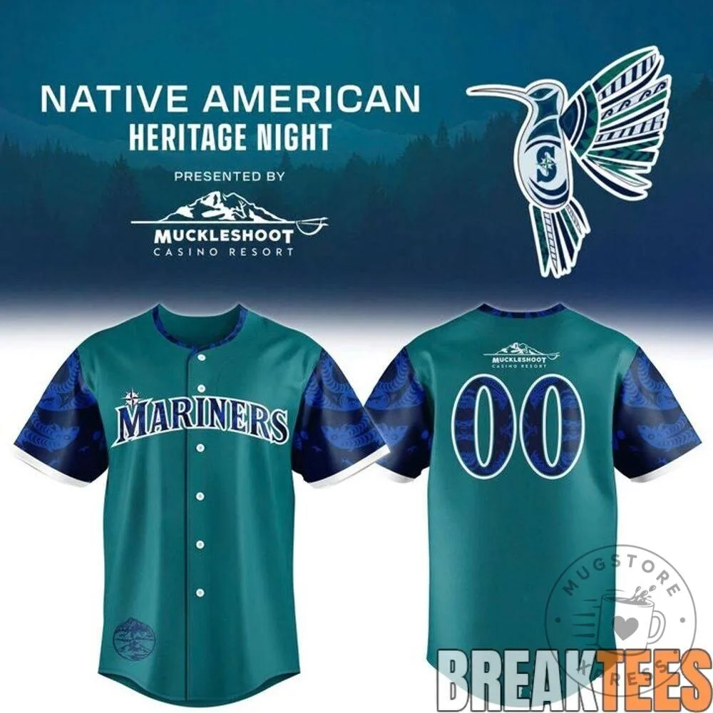 Seattle Mariners Native American Heritage Night Baseball Jersey 1 Seattle Mariners Native American Heritage Night Baseball Jersey