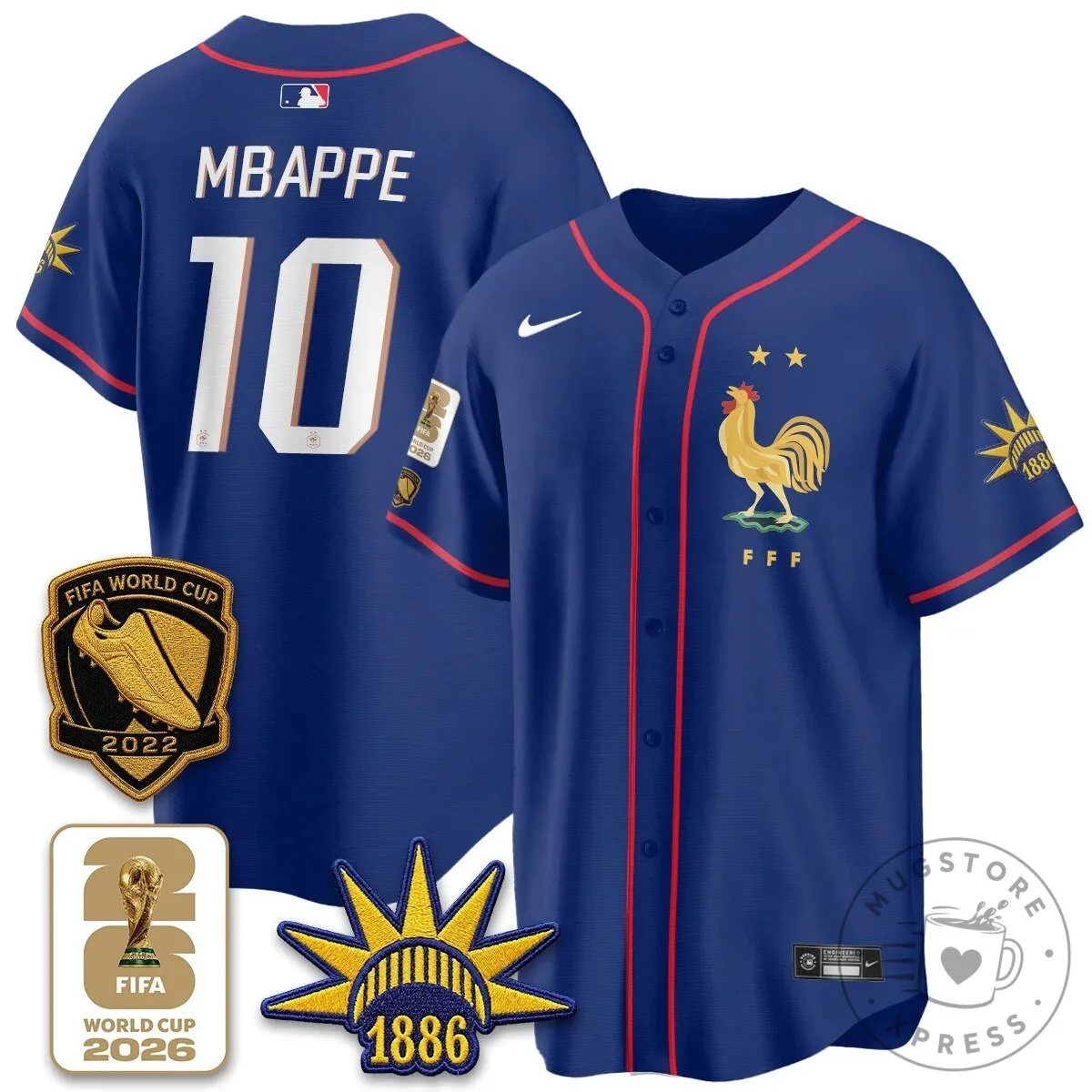 France Soccer National Team Kylian Mbappe Baseball Jersey