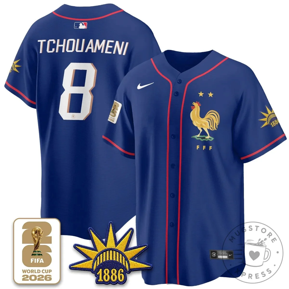 France Soccer National Team Kylian Mbappe Baseball Jersey 17 France Soccer National Team Kylian Mbappe Baseball Jersey
