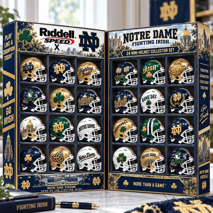 Notre Dame Fighting Irish Mini Helmet Advent Calendar 2026 Collector Set 6 Notre Dame Fighting Irish Mini Helmet Advent Calendar 2026 Collector Set