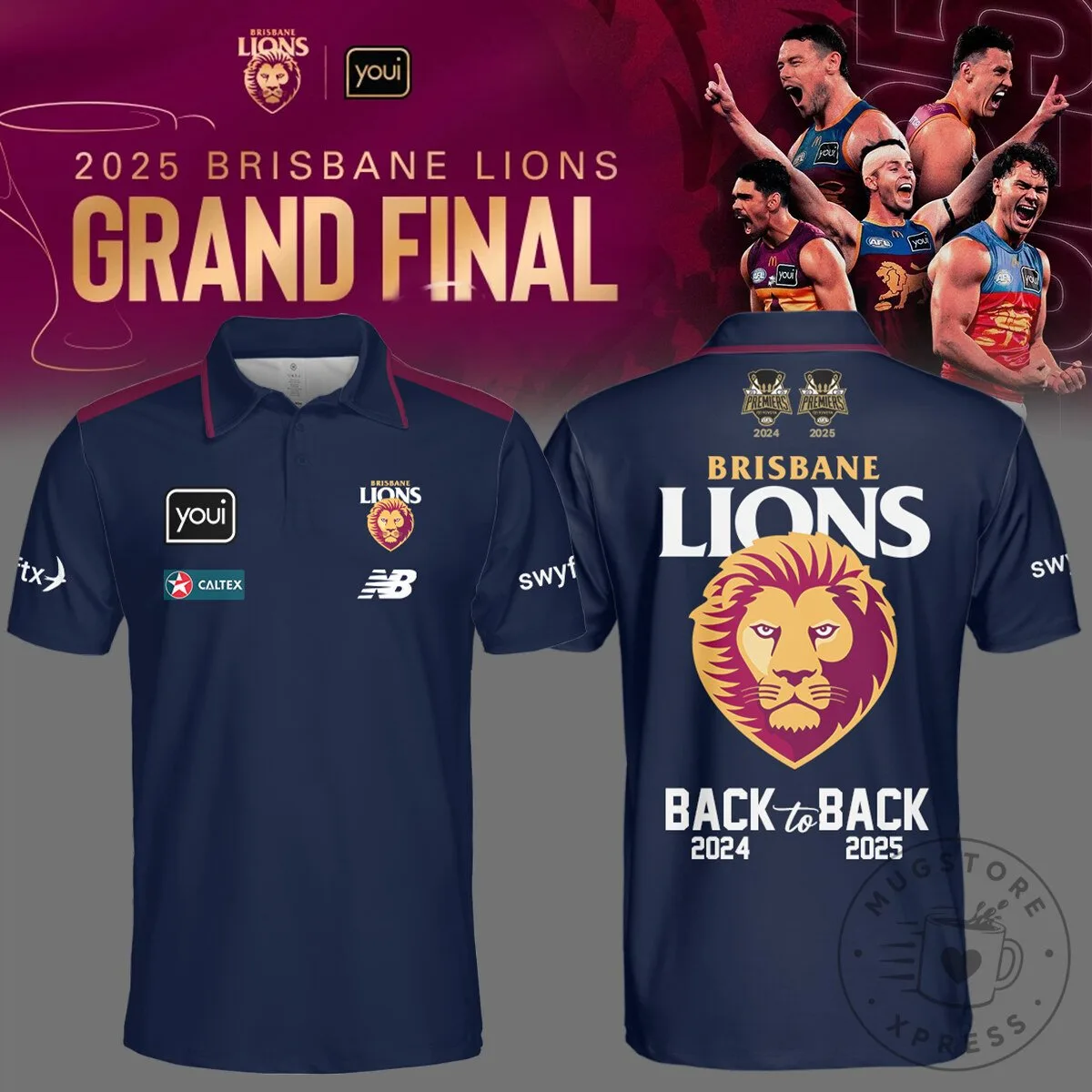 Brisbane Lions Champions 2025 Polo 2 Brisbane Lions Champions 2025 Polo