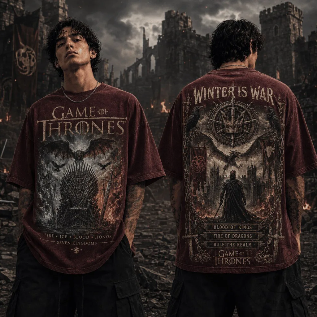 Game of Thrones Winter Is War Graphic Design T-Shirt