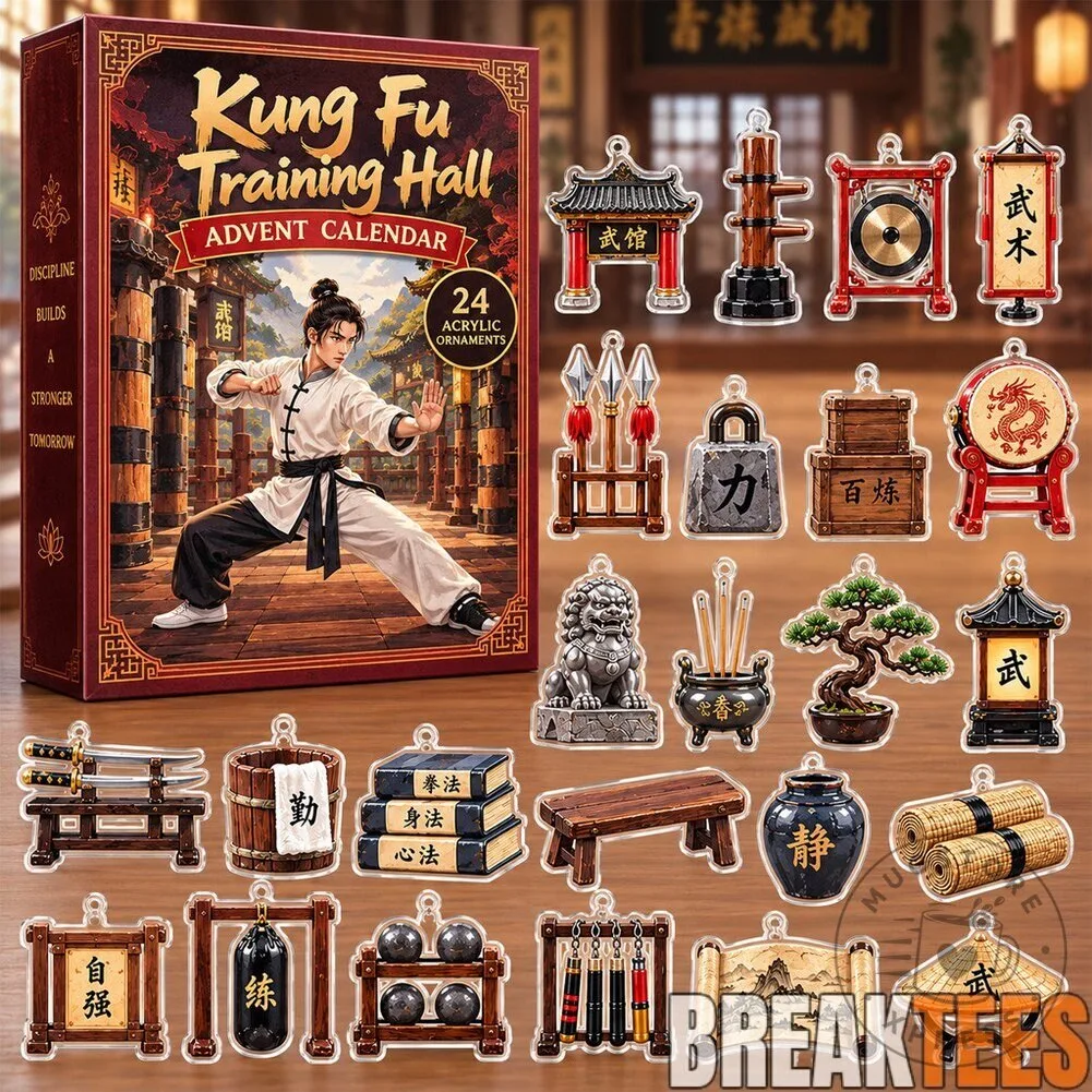 Kung Fu Training Hall Advent Calendar with 24 Acrylic Ornaments