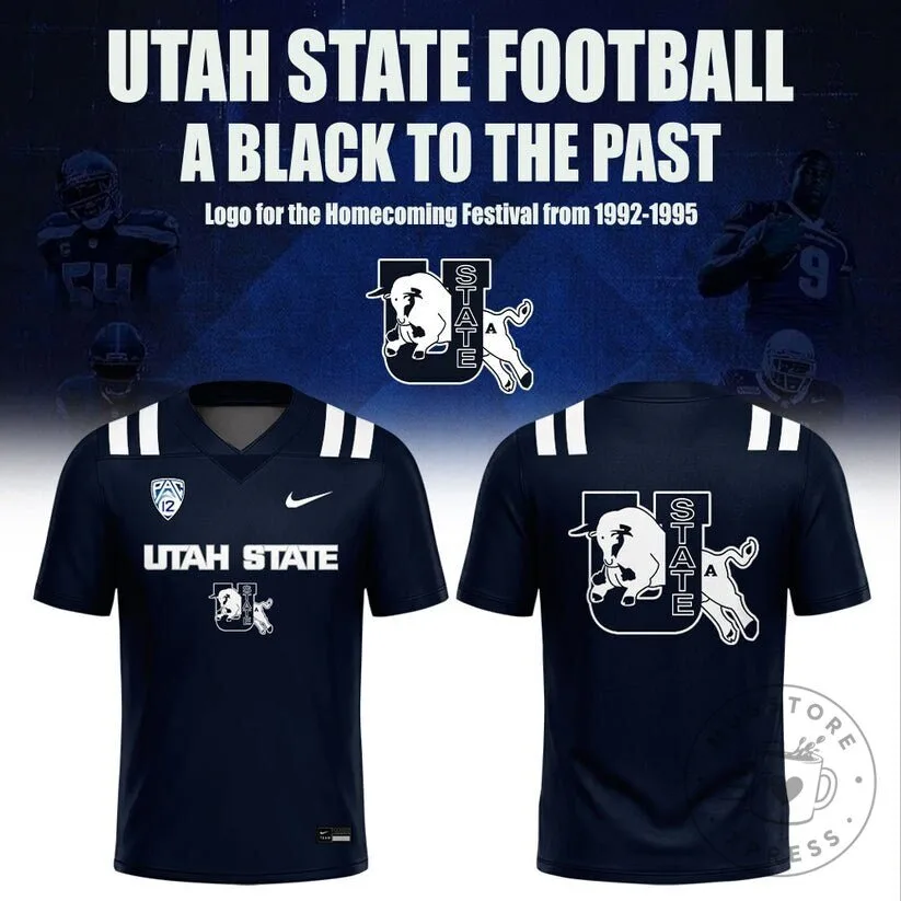 Utah State Aggies Football 1992-1995 Vintage Logo Homecoming Festival Football Jersey 5 Utah State Aggies Football 1992-1995 Vintage Logo Homecoming Festival Football Jersey