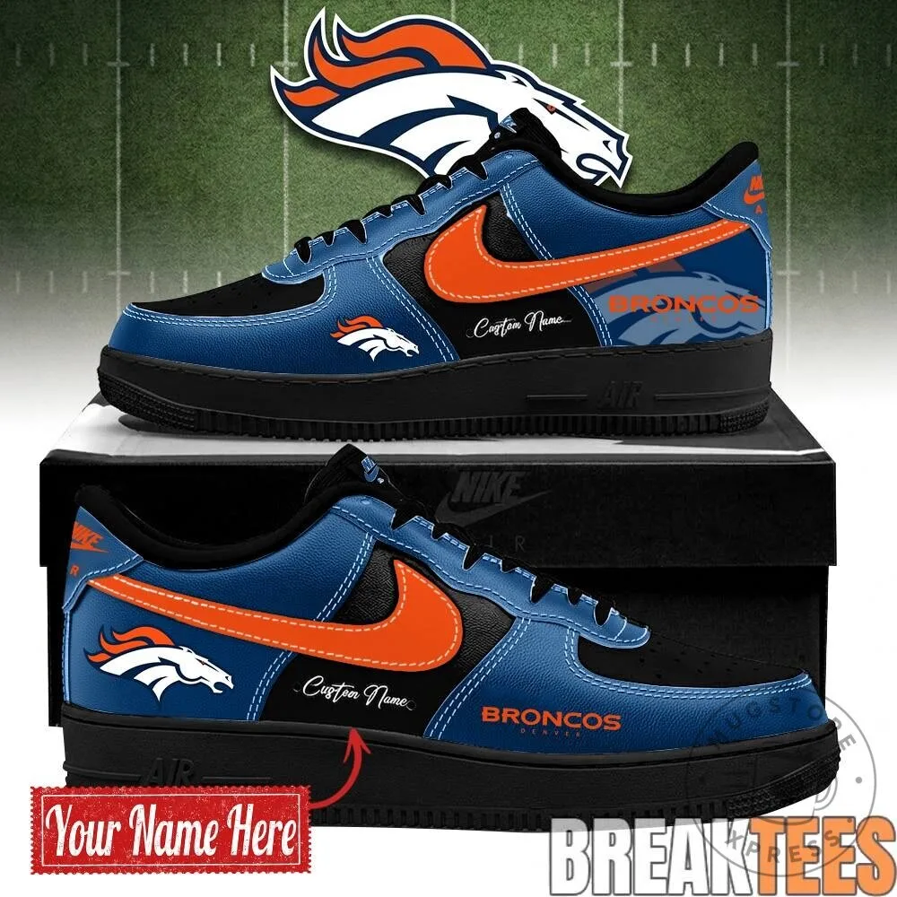 Denver Broncos Bold Black and Navy Limited Edition Custom Name Shoes
