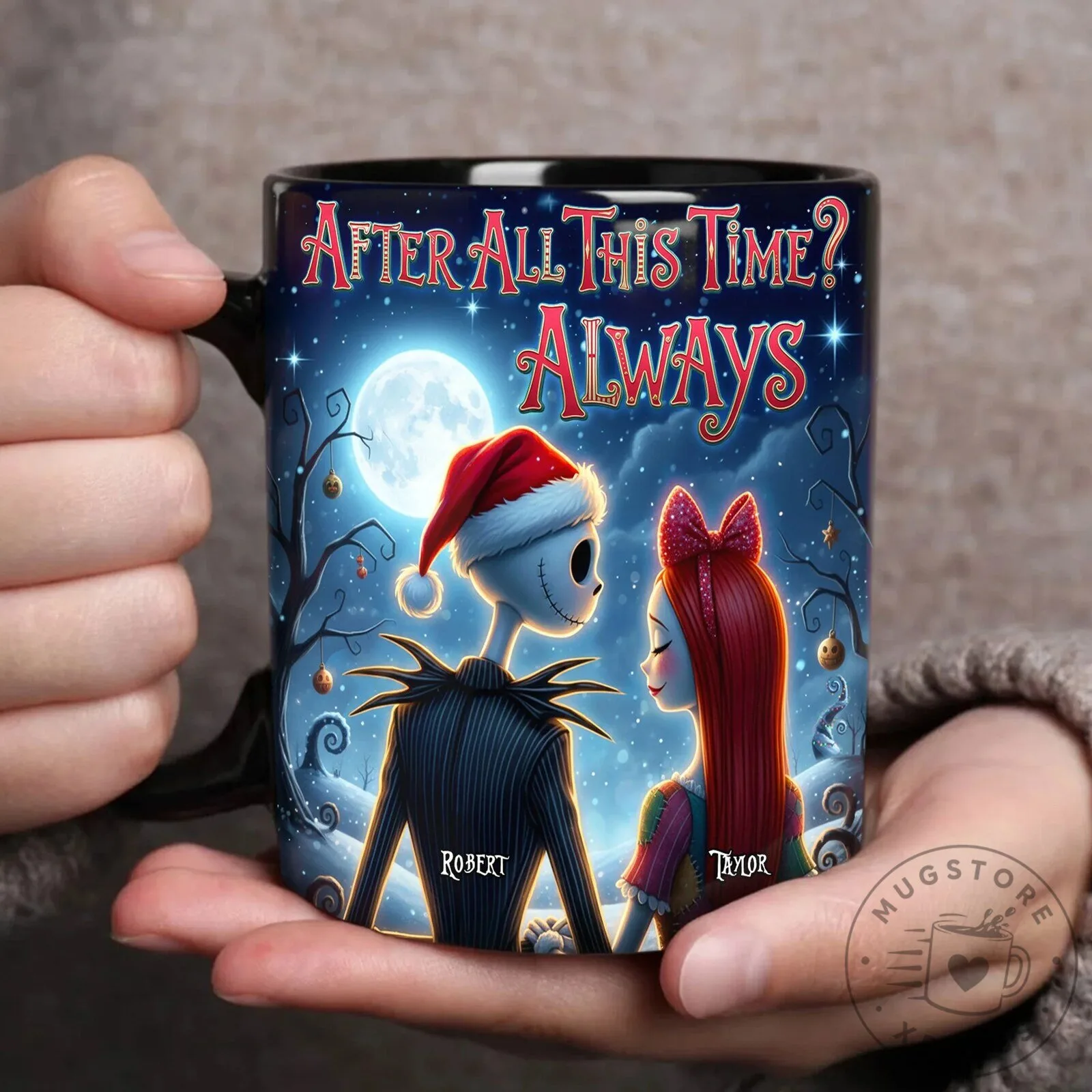Nightmare Before Christmas Jack and Sally Always Personalized Mug