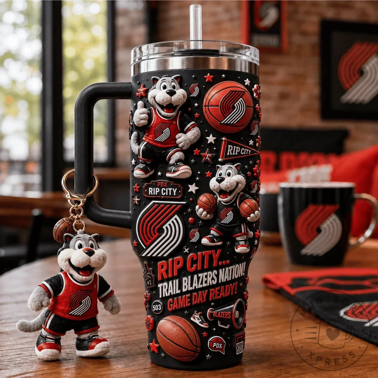 Portland Trail Blazers 40oz Tumbler with Handle and Straw