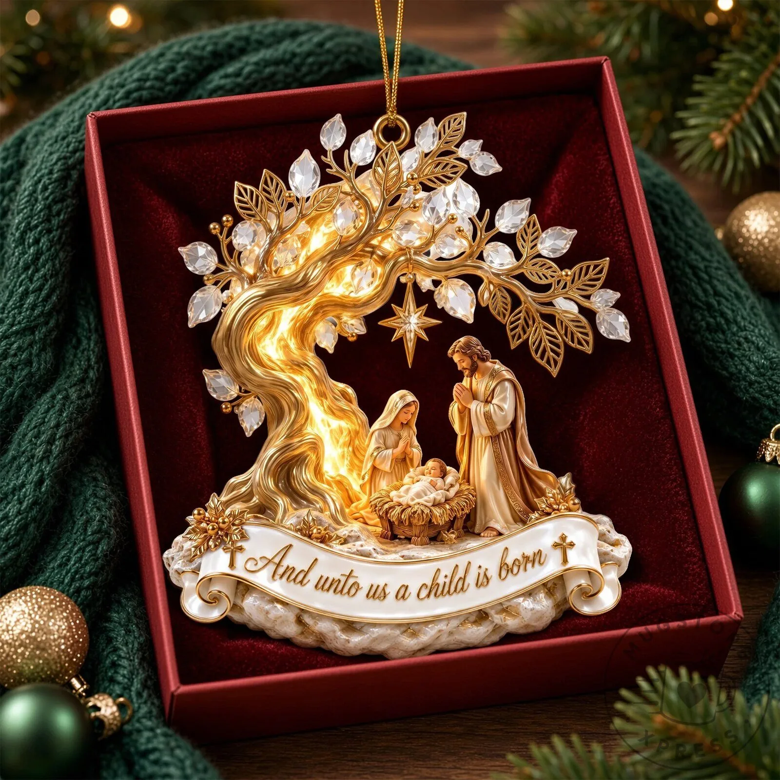 Christmas Nativity Scene Ornament with Jesus, Mary, and Joseph 11 Christmas Nativity Scene Ornament with Jesus, Mary, and Joseph