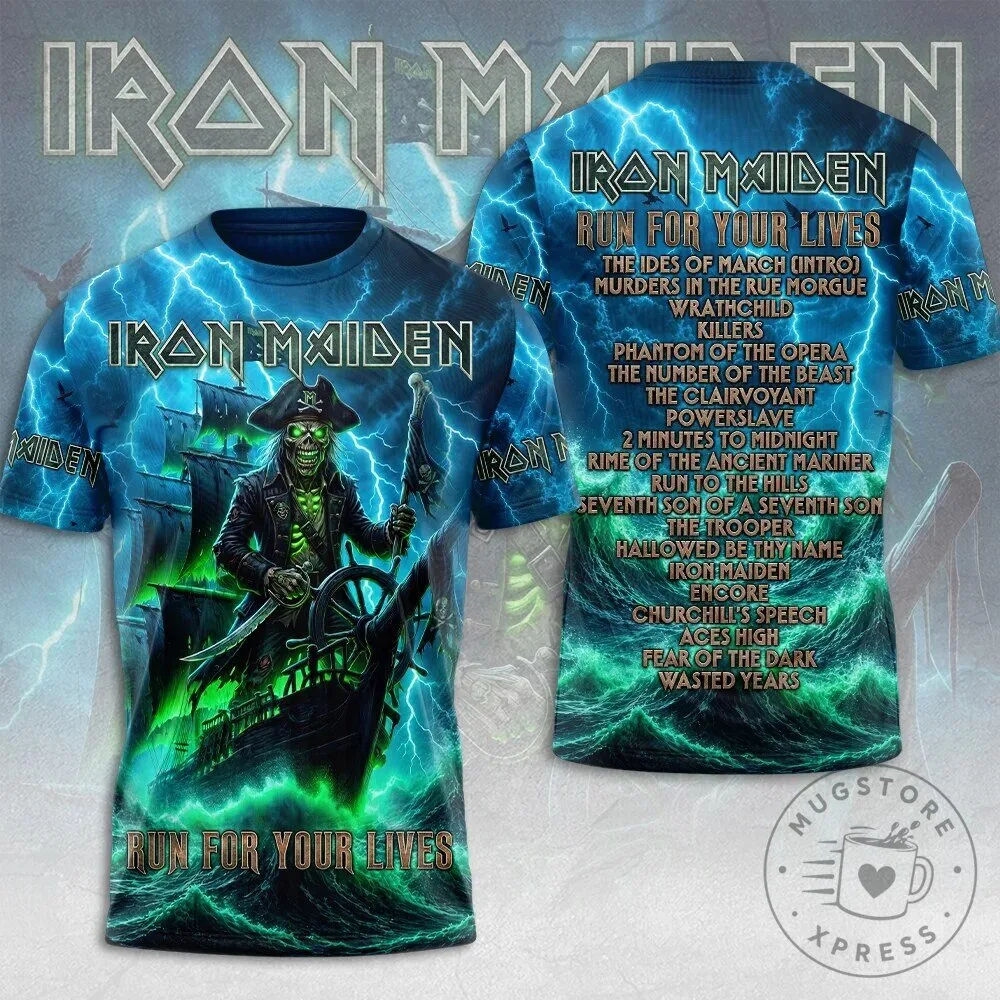 Iron Maiden Run For Your Lives Album Art Concert Tour T-Shirt