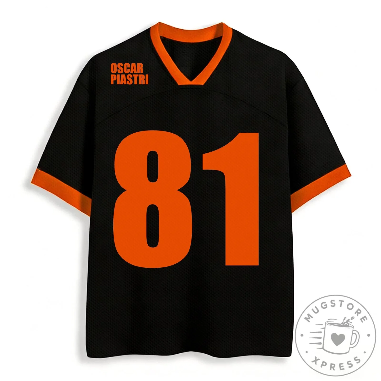 Oscar Piastri Formula 1 Racing Number 81 Black Orange Jersey 3 Oscar Piastri Formula 1 Racing Number 81 Black Orange Jersey