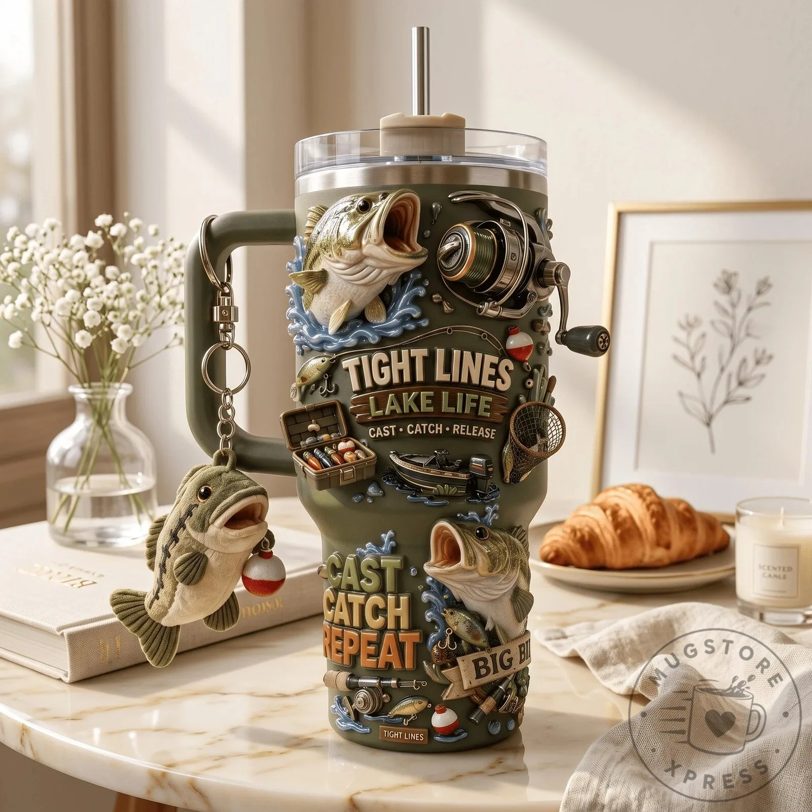 Tight Lines Lake Life Bass Fishing Enthusiast Tumbler with Handle 9 Tight Lines Lake Life Bass Fishing Enthusiast Tumbler with Handle