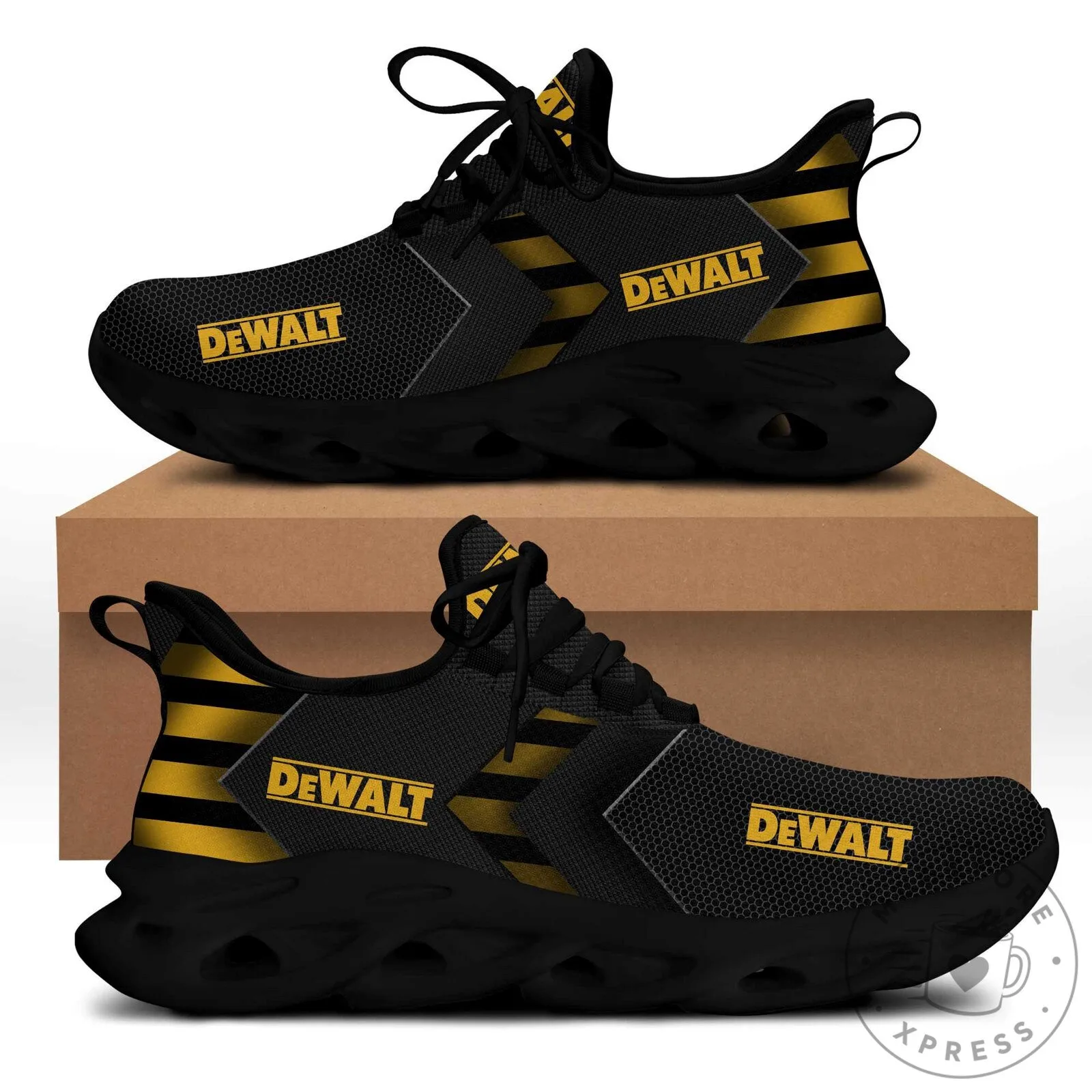 DeWalt Black and Yellow Stripes Construction Work Shoes