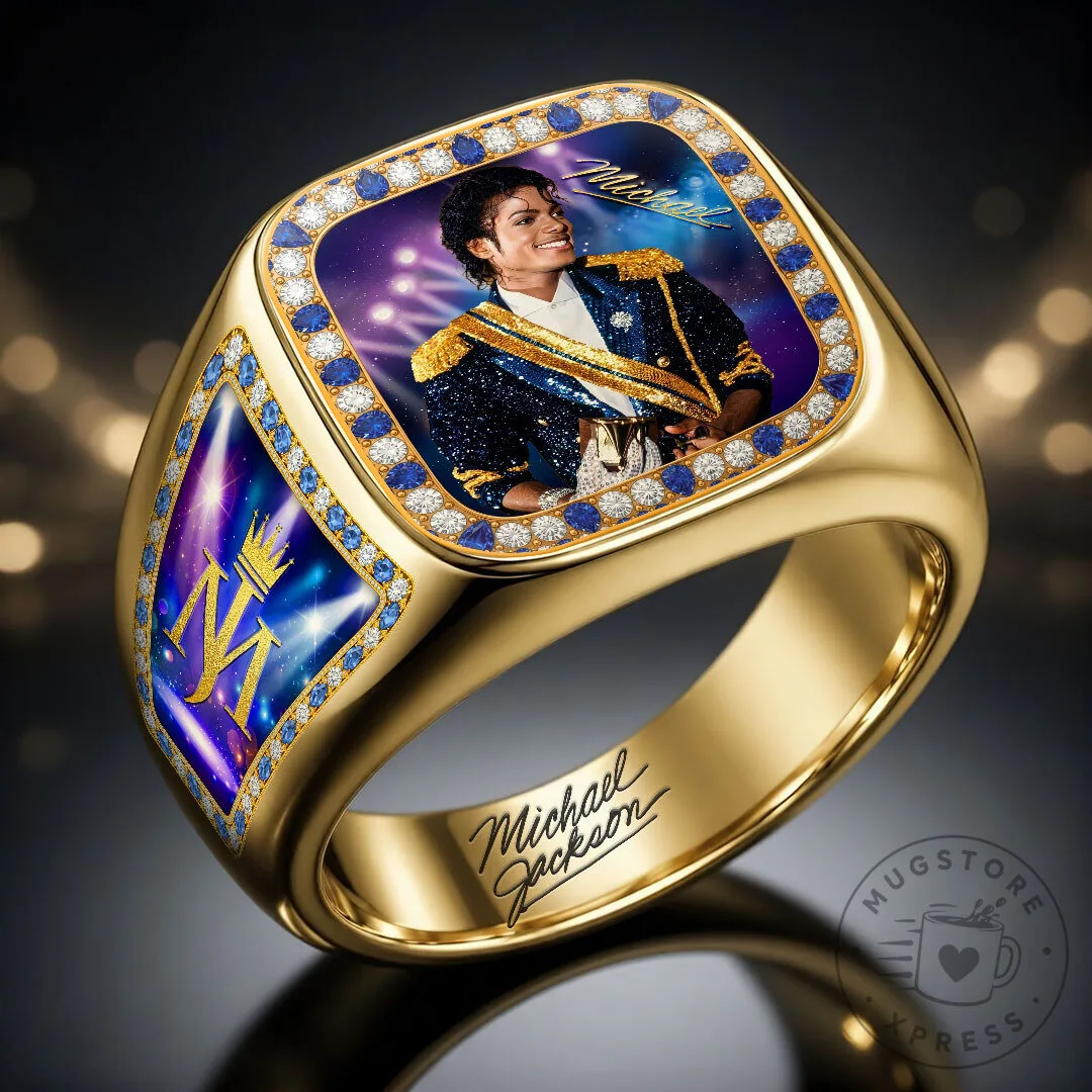 Gold Plated Diamond-Embellished Ring of Michael Jackson, the King of Pop 10 Gold Plated Diamond-Embellished Ring of Michael Jackson, the King of Pop