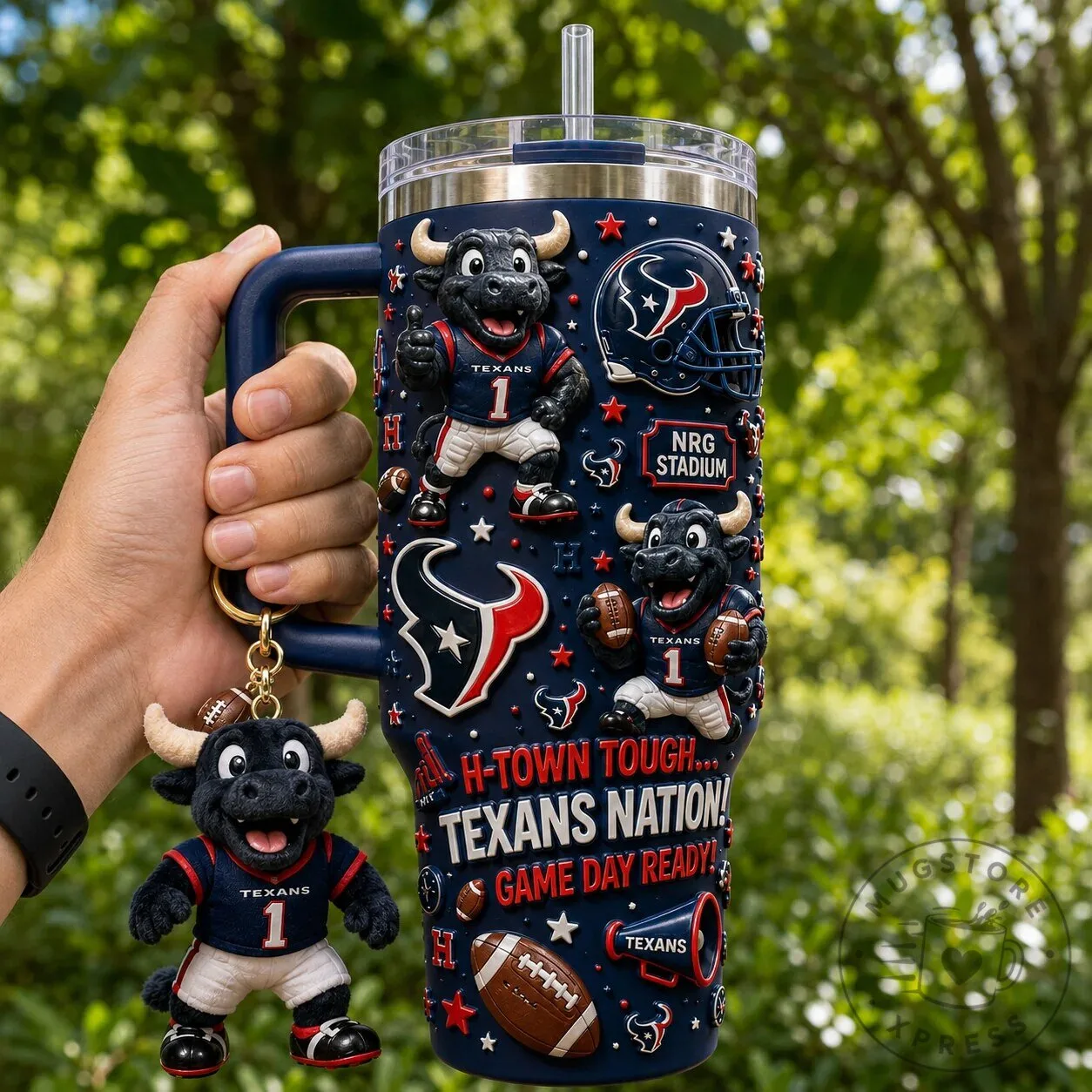40oz Stainless Steel Tumbler with Handle for Houston Texans Football Fans 8 40oz Stainless Steel Tumbler with Handle for Houston Texans Football Fans