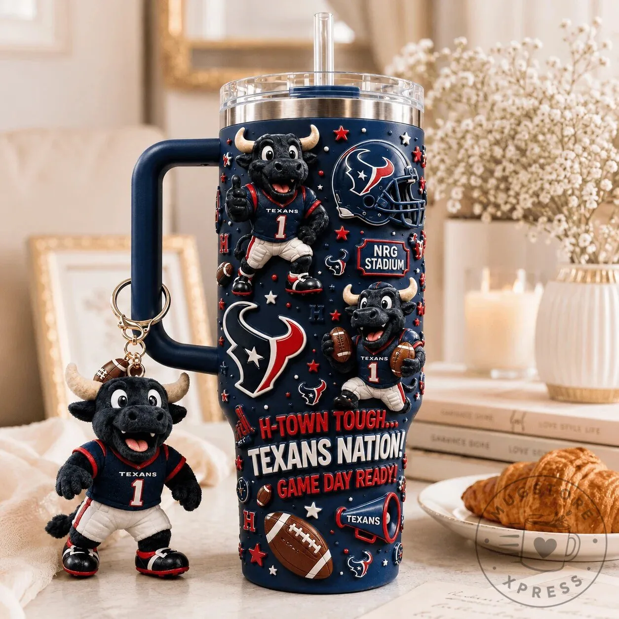 40oz Stainless Steel Tumbler with Handle for Houston Texans Football Fans 9 40oz Stainless Steel Tumbler with Handle for Houston Texans Football Fans