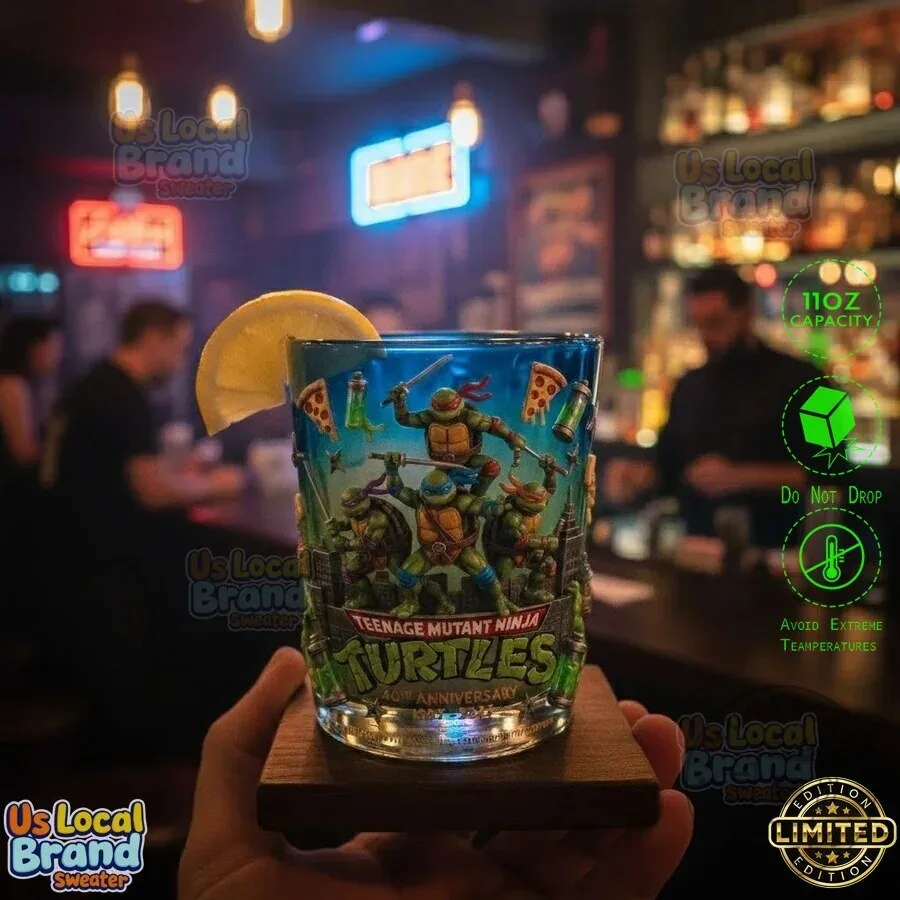 40th Anniversary Whiskey Glass featuring Teenage Mutant Ninja Turtles
