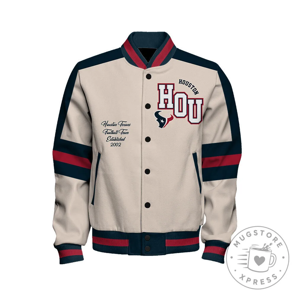 Houston Texans Football Team Established 2002 Varsity Jacket