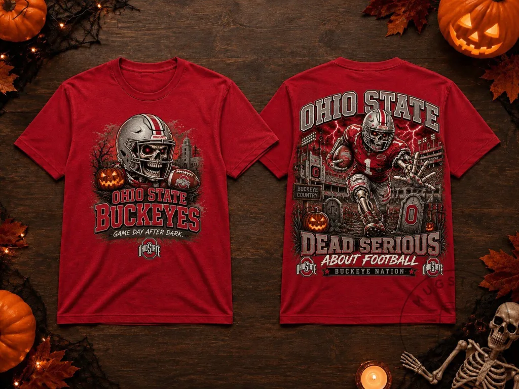 Ohio State Buckeyes Halloween Football Game Day After Dark T-Shirt Ohio State Buckeyes Halloween Football Game Day After Dark T-Shirt