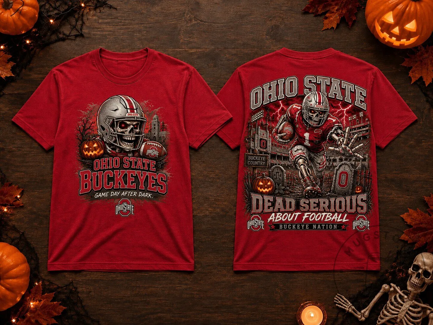 Ohio State Buckeyes Halloween Football Game Day After Dark T-Shirt