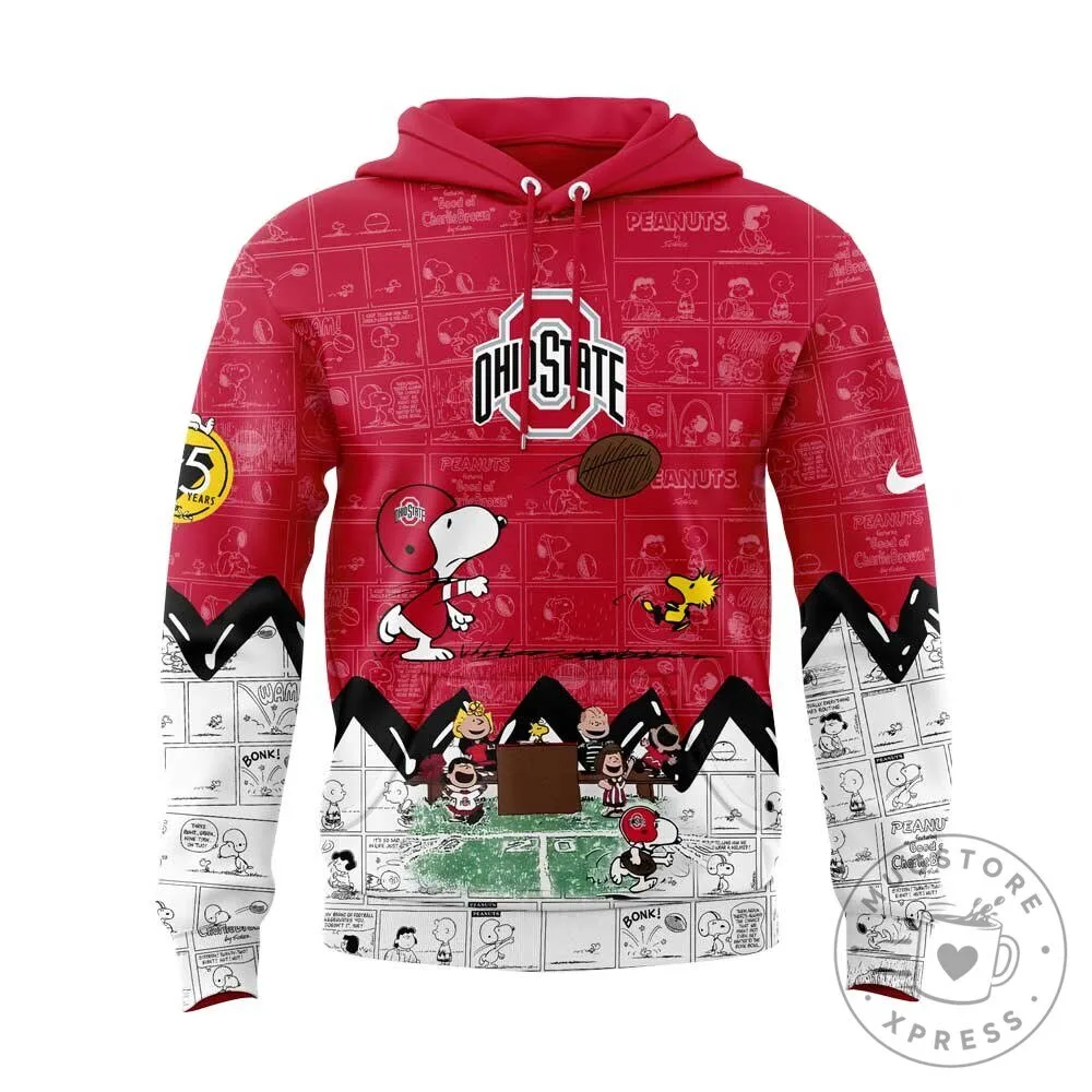 Ohio State Football Peanuts 75th Anniversary Snoopy Hoodie 10 Ohio State Football Peanuts 75th Anniversary Snoopy Hoodie