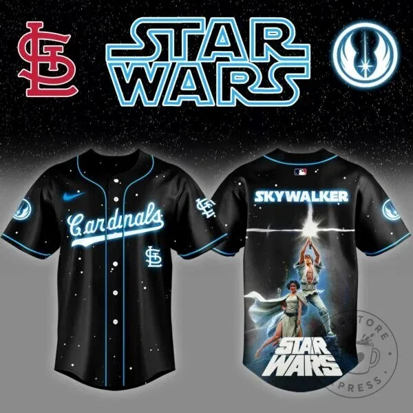 St. Louis Cardinals Baseball Jersey featuring Luke Skywalker from Star Wars 7 St. Louis Cardinals Baseball Jersey featuring Luke Skywalker from Star Wars