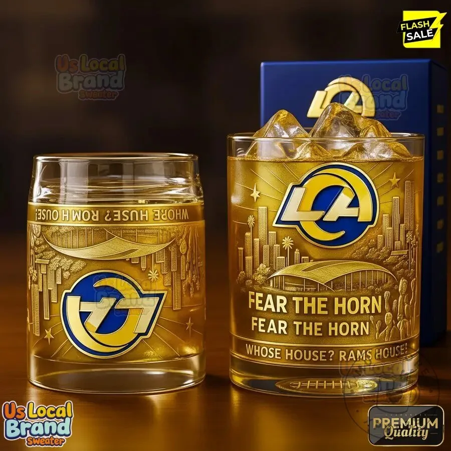 Los Angeles Rams 90th Anniversary Whiskey Glass Tumbler Drinking Glass Set