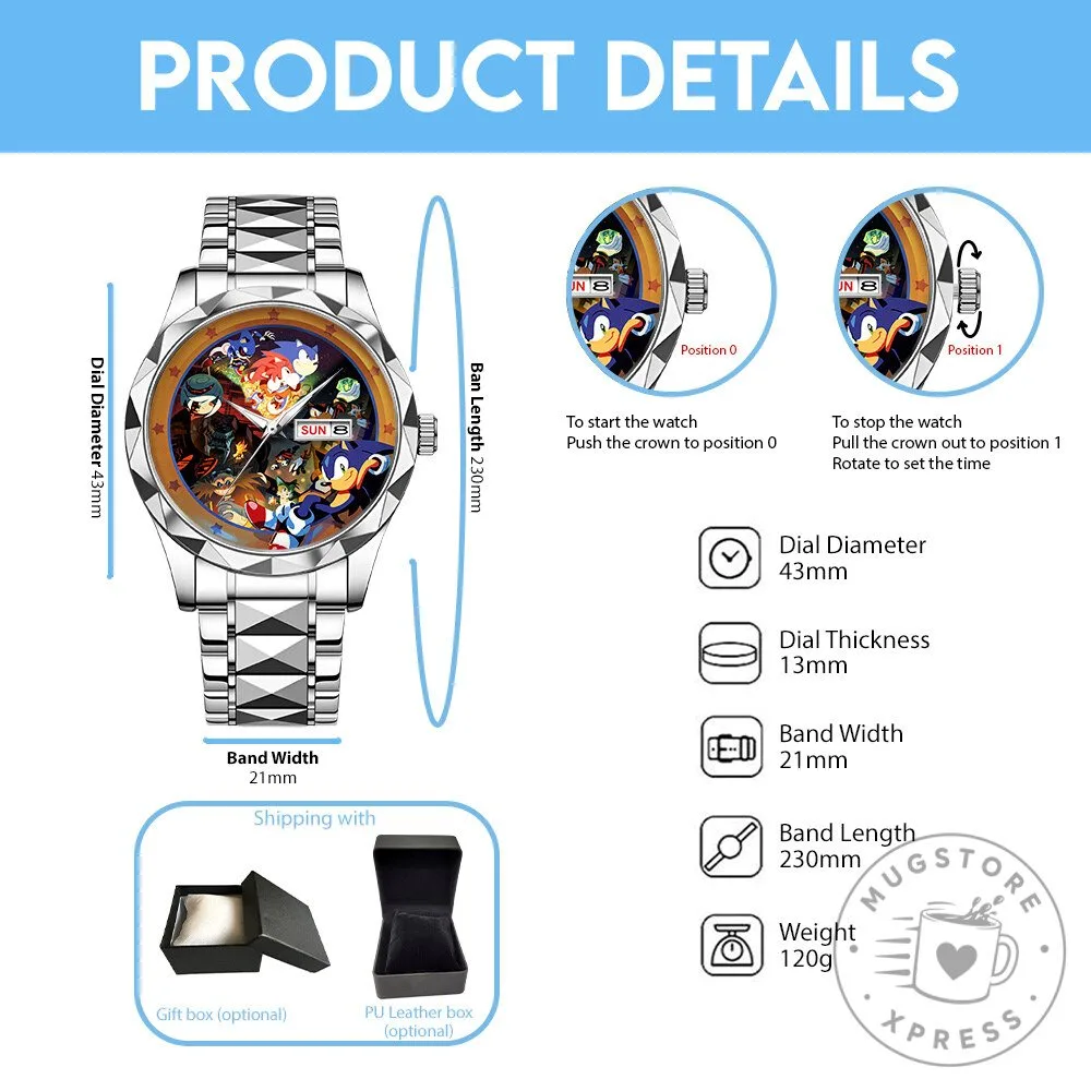 35th Anniversary Luxury Quartz Watch of Sonic The Hedgehog 9 35th Anniversary Luxury Quartz Watch of Sonic The Hedgehog