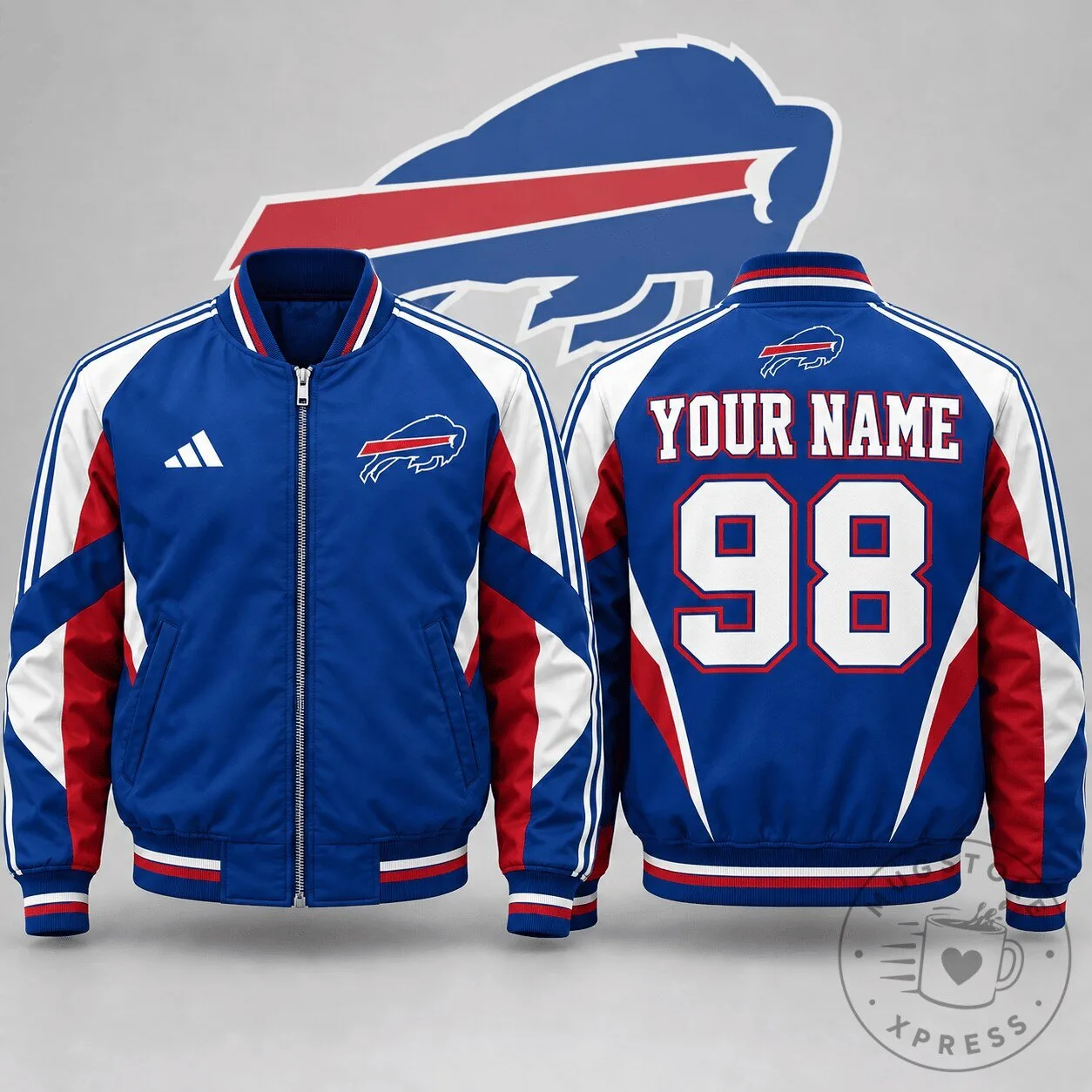Buffalo Bills NFL Personalized Team Bomber Jacket with Custom Name and Number