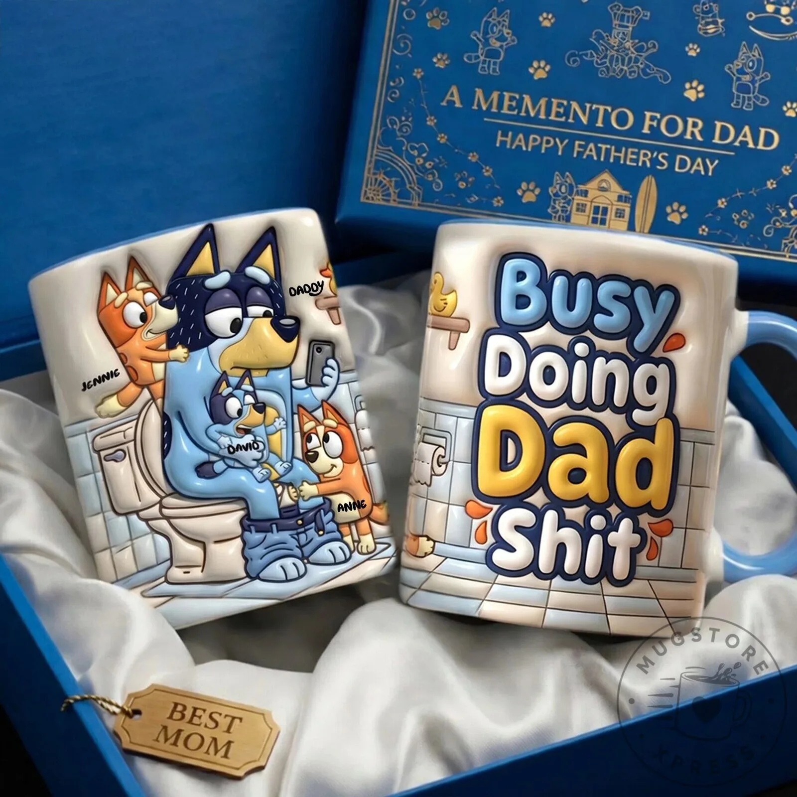 Bluey Family Busy Doing Dad Shit Father's Day Coffee Mug 10 Bluey Family Busy Doing Dad Shit Father