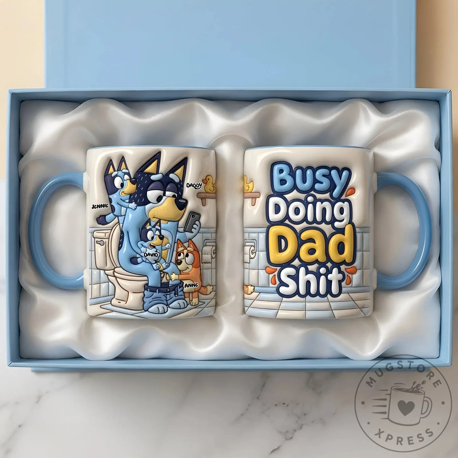 Bluey Family Busy Doing Dad Shit Father's Day Coffee Mug 11 Bluey Family Busy Doing Dad Shit Father