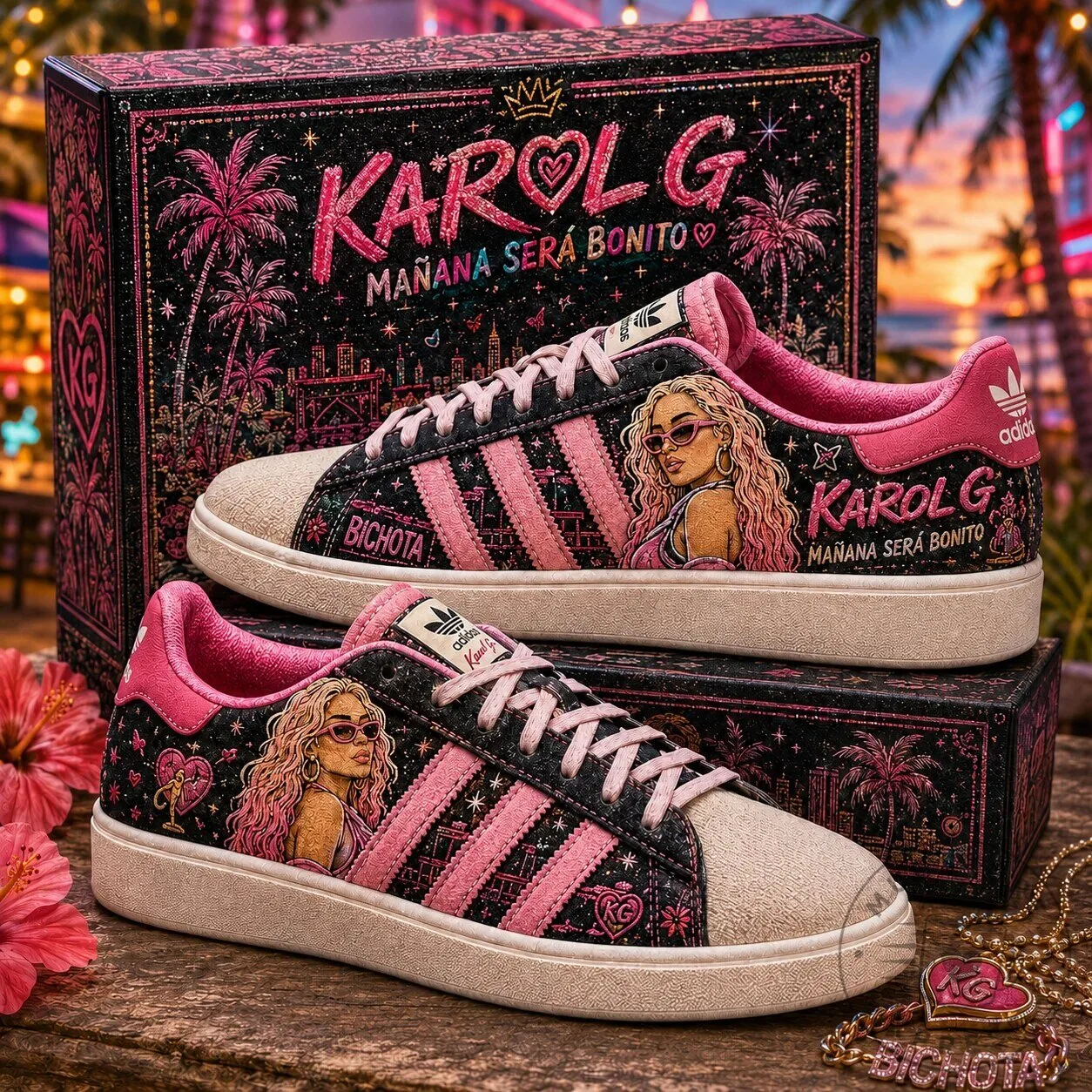 Karol G Mañana Sera Bonito Bichota Adidas Pink Sneakers Shoes