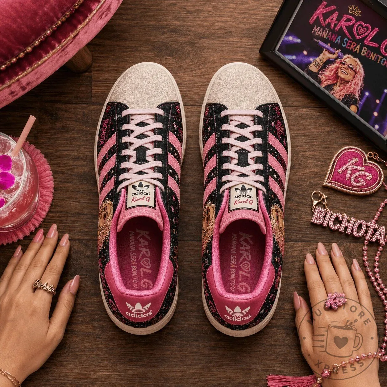 Karol G Mañana Sera Bonito Bichota Adidas Pink Sneakers Shoes 8 Karol G Mañana Sera Bonito Bichota Adidas Pink Sneakers Shoes