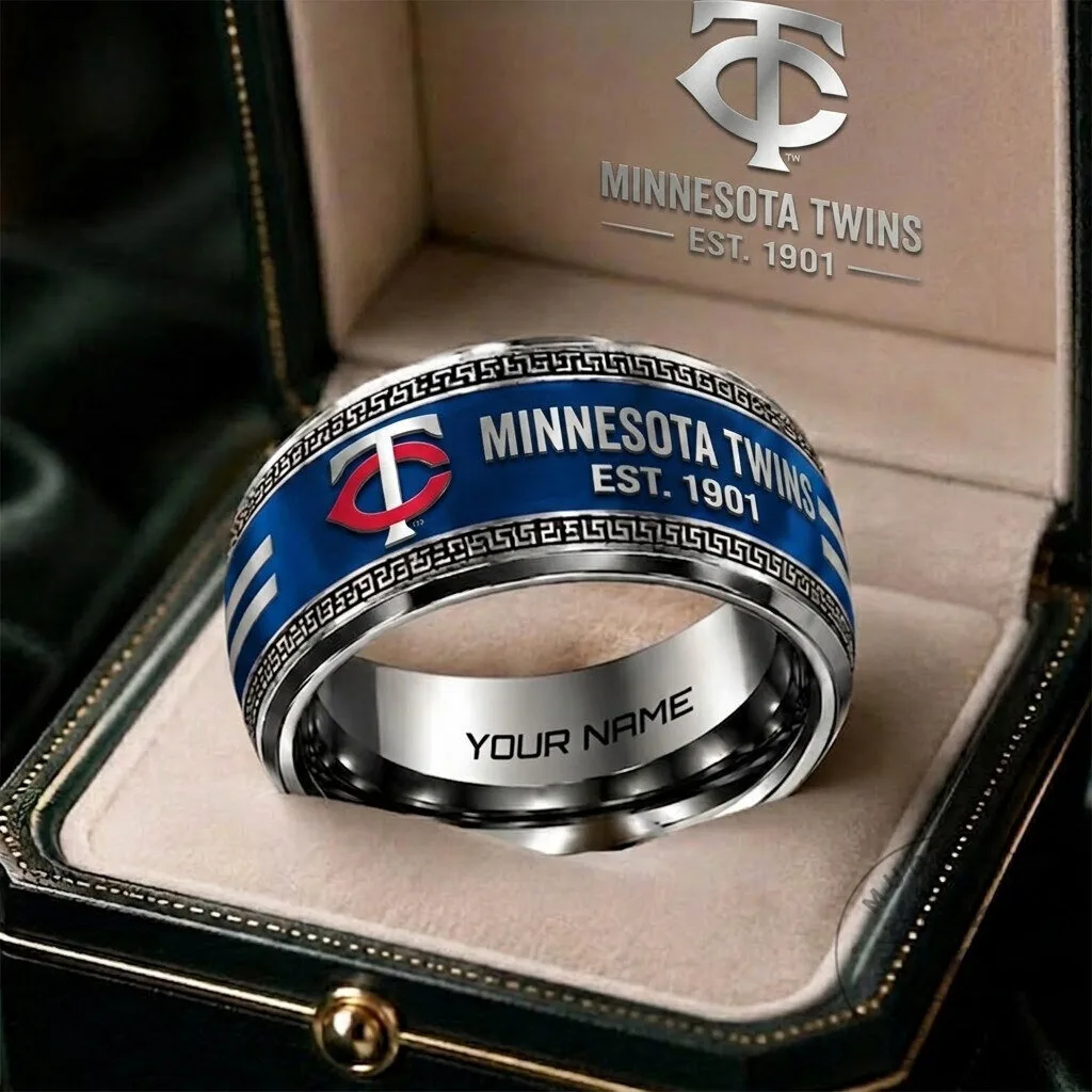 Minnesota Twins Baseball Team Personalized Stainless Steel Ring