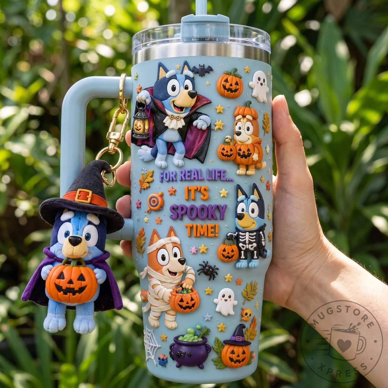 Bluey Halloween Spooky Time 40 Ounce Tumbler with Handle 9 Bluey Halloween Spooky Time 40 Ounce Tumbler with Handle