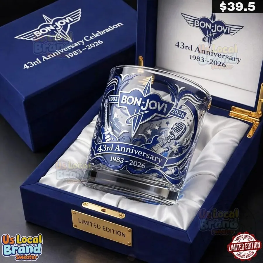 Bon Jovi 43rd Anniversary 1983-2026 Band Music Whiskey Glass 7 Bon Jovi 43rd Anniversary 1983-2026 Band Music Whiskey Glass